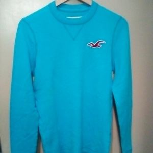 Hollister California Sweater Men's Medium Turquoise Crew Neck Thermal